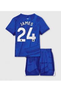 Chelsea Reece James #24 Jalkapallovaatteet Lasten Kotipeliasu 2025-26 Lyhythihainen (+ Lyhyet housut)